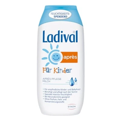 Abbildung von Ladival Kinder Après Lotion Parfümfreie After Sun für Kinderhaut intensiv pflegend und kühlend ohne Farb Konservierungsstoffe 200 ml