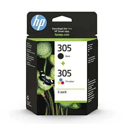 Abbildung von HP 305 (6ZD17AE) Original Druckerpatrone,1xSchwarz,1xFarbe für DeskJet 2300, 2700, 2800, 4100, 4200 series,HP Plus 4100 series, ENVY 6010,6020,6030,6400 Pro 6400 series