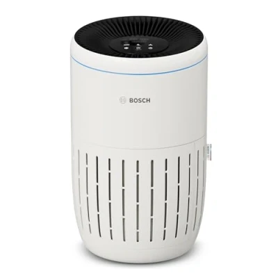 Abbildung von Bosch Air 2000 Luftreiniger für bis zu 37,5 m² entfernt effizient Verschmutzungen mit HEPA Filter, Smart Sensor, Ruhe Modus Allergiker geeignet