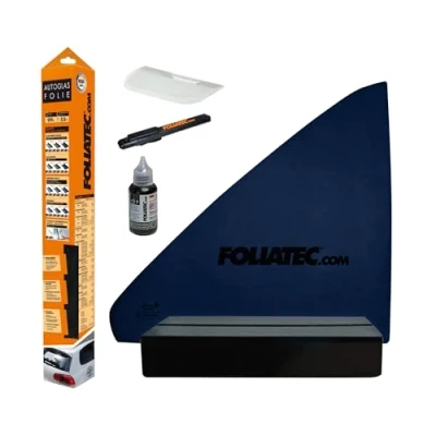 Abbildung von FOLIATEC Scheibentönungsfolie Tönungsfolie für Autoscheiben, MIDNIGHT REFLEX Superdark, 76 x 300 cm, mit ABG, 95% Verdunkelung