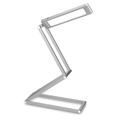 Abbildung von kwmobile LED Aluminium Tischlampe mit Schwenkkopf Akku Leselampe faltbar Micro USB Ladekabel Alu Schreibtischlampe Faltlampe in Silber