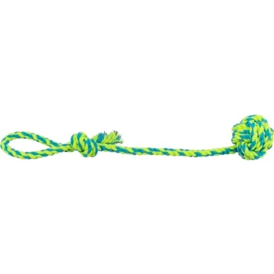 Abbildung von Trixie Spieltau mit eingeflochtenem Ball, ø 7/50 cm, petrol/lime, 3269, Baumwolle/Polyester