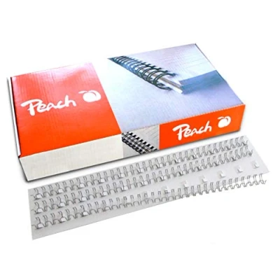Abbildung von Peach PW095 01 Drahtbinderücken DIN A4, 10 mm, 75 Blatt, 100 Stück, silber