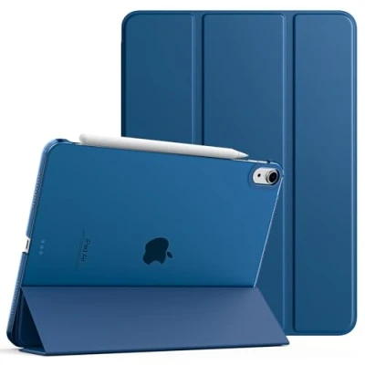 Abbildung von TiMOVO für iPad Air 11 Zoll Hülle M2 2024,iPad 6 Hülle,iPad 5/4. Generation (2022/2020), Schlank Schutzhülle mit Transparenter Rückseite, Auto Schlaf/Aufwach Case, Grau Blau