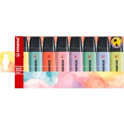 Abbildung von Textmarker STABILO BOSS ORIGINAL Pastel 8er Pack mit 8 verschiedenen Farben