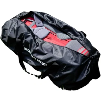 Abbildung von Backpack Locker Rucksacküberzug für Flugzeug Große Schultertasche Hängeschloss gratis! (Schwarz, 45 55 Liter)