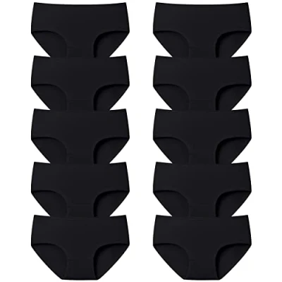 Abbildung von Adorel Mädchen Unterhosen Baumwolle Teenager Slips 10er Pack Schwarz 164 170 EU (Herstellergröße XL)