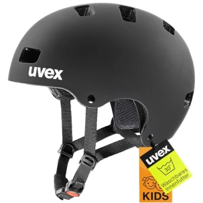Abbildung von uvex kid 3 cc robuster Fahrradhelm für Kinder individuelle Größenanpassung optimierte Belüftung black matt 51 55 cm