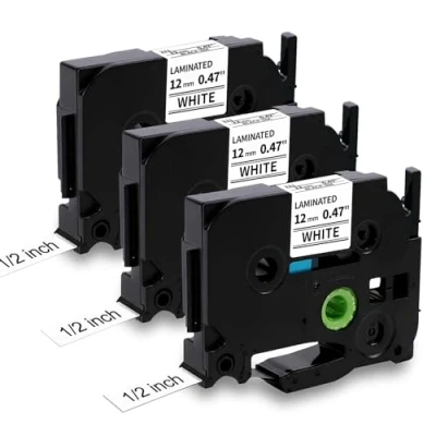 Abbildung von MarkField TZe 231 12mm Schriftband Kompatibel mit Brother P touch Bänder TZe231 TZ 0.47 für PT 900 1000 1005 1010 1080 h75 h101c h105 h107 100lb 1250 Cube, Schwarz auf Weiß