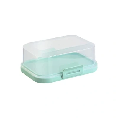 Abbildung von 1x Hochwertige Stapelbare Butterdose mit Verschluss/Plastik box dose, Perfekte Ordnung im Kühlschrank BPA Frei Mehrzweck mint