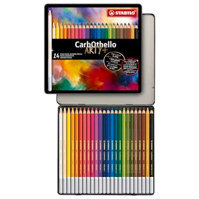 Abbildung von Pastellkreidestift STABILO CarbOthello ARTY+ 24er Metalletui mit 24 verschiedenen Farben