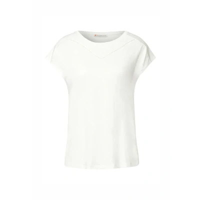 Abbildung von Street One Damen 3226375 Shirt mit Dekotape, Off White, 44