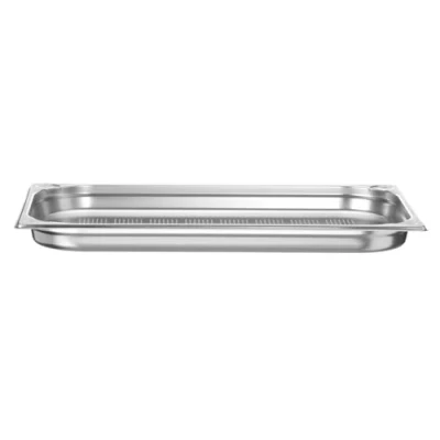 Abbildung von HENDI Gastronormbehälter, Temperaturbeständig von 40 bis 300C, Heissluftöfen Kühl und Tiefkühlschränken Chafing Dishes Bain Marie, Stapelbar, perforiert, 5,3L, GN 1/1, 530x325x(H)40mm, Edelstahl