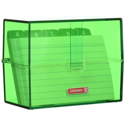 Abbildung von Brunnen,1026353583, BRUNNEN 102057052 Karteikasten , 12 x 9,5 6,5 cm (für A7 Karteikarten) Polystyrol kiwi Colour Code, 1,