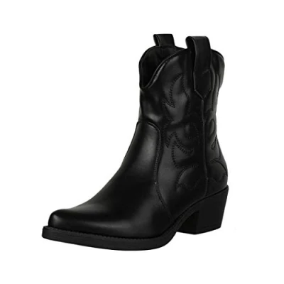 Abbildung von Elara Damen Stiefeletten Cowboy Boots Chunkyrayan 301 A31PU Black 40