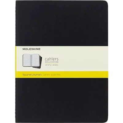 Abbildung von Moleskine Cahier Notizhefte (kariert, X Large, Kartoneinband) 3 er Set schwarz