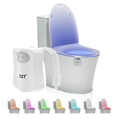 Abbildung von ZSZT LED toilettenlicht, Motion Sensor wc nachtlicht Batteriebetriebenes Toilettenlicht Toilettenbeleuchtung 8 Farben für Badezimmer Hause