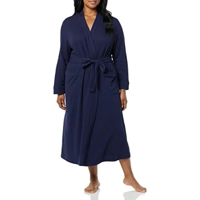Abbildung von Amazon Essentials Damen Leichter Waffel Bademantel, Lang (Erhältlich In Übergröße), Marineblau, L