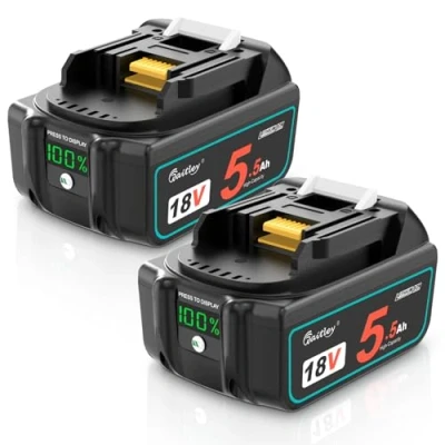 Abbildung von 2X Waitley 5500mAh 18V akku für Makita BL1850 BL1860B BL1840 BL1830 BL1820B BL1815 Kompatibel mit Elektrowerkzeugen