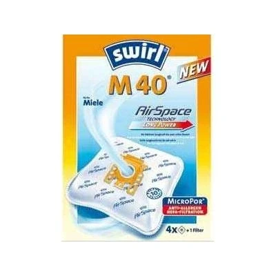 Abbildung von Swirl M 40 EcoPor Staubsaugerbeutel (4 Beutel), reißfeste Staubbeutel für viele Hoover und Miele Staubsauger mit Beutel, 99,9 % Filterung von Hausstaub &amp; allergenem Feinstaub