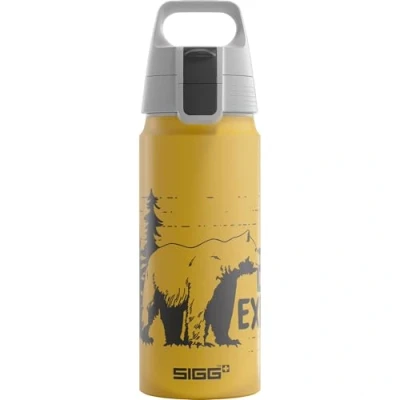 Abbildung von SIGG Alu Trinkflasche Kinder WMB ONE Brave Bear Für Kohlensäurehaltige Getränke Geeignet Auslaufsicher Federleicht BPA frei Klimaneutral Zertifiziert Sport &amp; Schule Honiggelb 0,6L