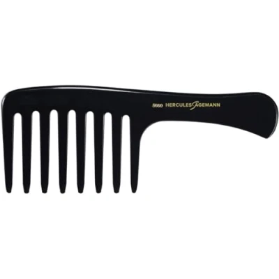 Abbildung von HERCULES SÄGEMANN Premium Lockenkamm Hochwertiger Naturkautschuk für sanftes Kämmen ohne Haarbruch. Ideal Locken und lange Haare. Farbe: Schwarz Größe: 9 Zoll