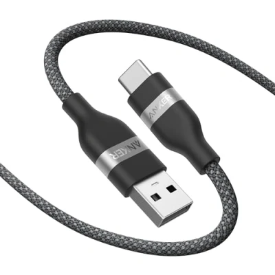 Abbildung von Anker USB auf C Kabel, Upcycled Flechtgewebe 2.0 Kabel 180cm, A Ladekabel für iPhone 16/15 Serie, MacBook Pro, Galaxy Note20, iPad Air und mehr