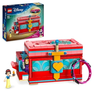 Abbildung von Lego ǀ Disney Schneewittchens Schmuckkassette, Bauspielzeug für Kinder mit Schneewittchen, der bösen Königin und Armband, Geschenk Mädchen Jungen ab 6 Jahren 43276
