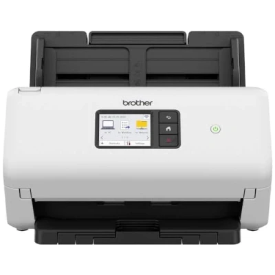 Abbildung von Brother ADS 4500W, Flexibler Dokumentenscanner mit USB, LAN und WLAN, Duplex Scan, Touchscreen, ADS4500WRE1, Weiß