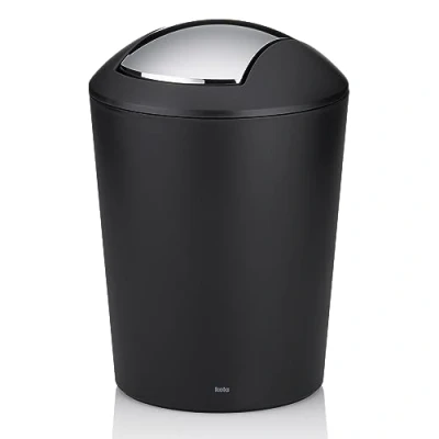 Abbildung von kela Trash Can with Lid Schwingdeckeleimer, Kunststoff, Schwarz, 5 Liter