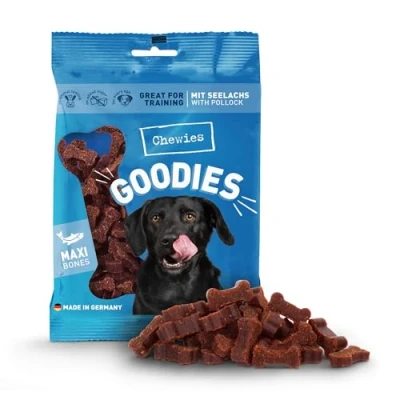 Abbildung von Chewies Hundeleckerli Training Maxi Lachs Knöchelchen 200 g Hundesnacks zuckerfrei &amp; mit hohem Fleischanteil ideal als Trainings Leckerli für Ihren Hund