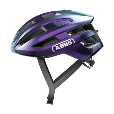 Abbildung von ABUS Rennradhelm PowerDome leichter Fahrradhelm mit cleverem Belüftungssystem und aerodynamischem Profil Made in Italy für Damen Herren Violett, Größe M