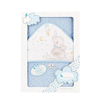 Abbildung von Interbaby 01227 01 Baby Kapuzenbadetuch ELEFANTE blau, Blau