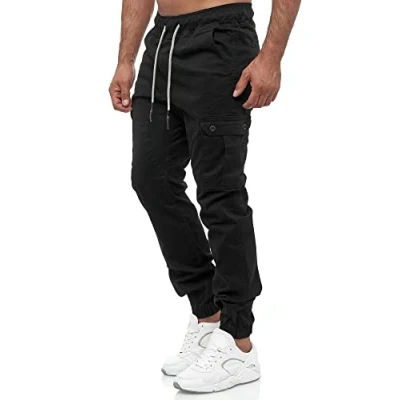 Abbildung von Tazzio Cargohose Herren Cargo Hose Jogger Chino Regular Fit Jeans 16610 Schwarz L