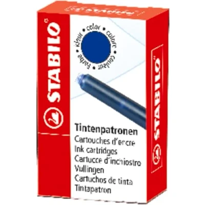 Abbildung von Tintenpatronen zum Nachfüllen STABILO Refill blau (löschbar) 6er Pack
