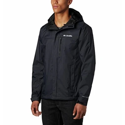 Abbildung von Columbia Herren Wasserdicht Regenjacke, Schwarz, XXL