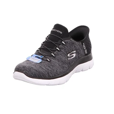 Abbildung von Skechers Damen Low Top Sneaker Summits Dazzling Haze, Frauen Slip On,Sportschuhe,schnürschuhe,atmungsaktiv,Slipper,Slides,Schwarz BKW,35 EU