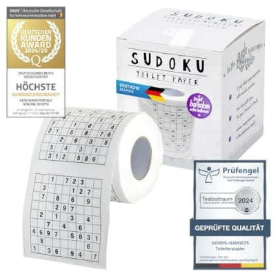 Abbildung von Sudoku Klopapier Sudoko Fun Toilettenpapier mit Sodoko Rätseln ideal für längere Geschäfte