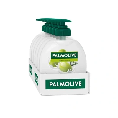 Abbildung von Palmolive Seife Naturals Olive &amp; Milch 6x300ml flüssige Handseife zur sanften Reinigung der Hände