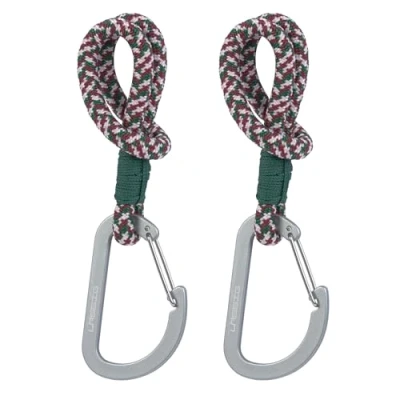 Abbildung von LÄSSIG Kinderwagenbefestigung (2 Stk.) Karabinerhaken Kinderwagenhaken Einkaufshaken/Stroller Hooks Cord green/lavender/deep red