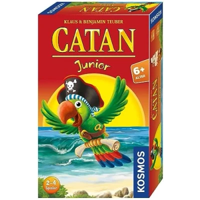 Abbildung von KOSMOS 711474 Catan Junior Mitbringspiel, kompaktes Spiel für Kinder ab 6 Jahren, Strategiespiel 2 4 Spieler, Geschenk den Kindergeburtstag, Siedler von