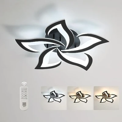 Abbildung von Comely Deckenlampe Led, Deckenleuchte Dimmbar, 40W 4200LM 3000k 6500k Mit Fernbedienung/APP, Moderne für Wohnzimmer, Schlafzimmer, Kinderzimmer,Schwarz