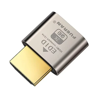 Abbildung von FUERAN Dummy Plug Headless Ghost Display Emulator Premium Aluminum PC HDMI Compatible（Fit 1920x1080 New 4RD@60Hz） (2K 1P)