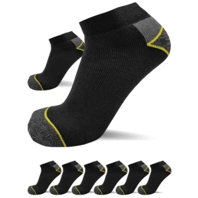 Abbildung von sogzz Arbeitssocken Sneaker Socken Herren kurz 6 Paar Arbeit Socken, Arbeitersocken z.B. für Arbeitsschuhe, Work Socks, Modell: Basic, 47 50, Schwarz/Grau