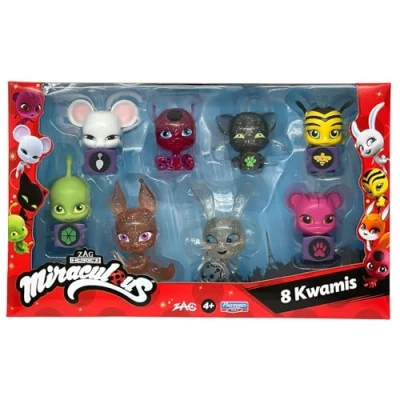 Abbildung von Bandai Miraculous Pack mit 8 Kwamis Mini Figuren Sammlung Spiel Schatulle Set Kleine süße Ladybug Spielzeug ab 4 Jahren P50532