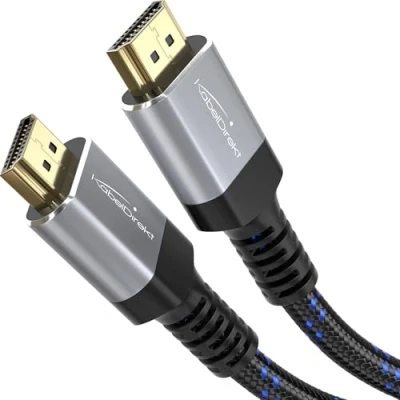 Abbildung von KabelDirekt 4K &amp; 8K HDMI Kabel 2 m Bruchfeste Metallstecker + Nylon Braiding Für jeden Anschluss (4K@120Hz 8K@60Hz, 2.0, High Speed mit Ethernet, Blu ray, PS5/Xbox/Switch)