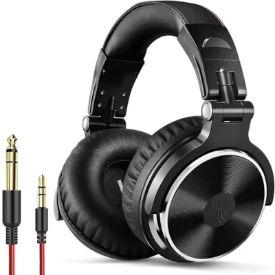 Abbildung von OneOdio Over Ear Kopfhörer mit Kabel, 50mm Treiber, Bassklang, 6.35 &amp; 3.5mm Klinke, Share Port, Geschlossene DJ Headphones für Studio, Podcast, Monitor, Handy, PC, MP3/4 (Pro 10 Schwarz)
