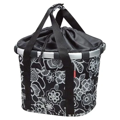 Abbildung von KlickFix Unisex Fahrrad klappkorb Reisenthel Bikebasket Lenkerkorb, Fleur Schwarz, 26 x 35 28 cm EU