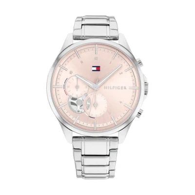 Abbildung von Tommy Hilfiger Quinn Chronograph, Damen, Größe: One Size, Silvercoloured/blush