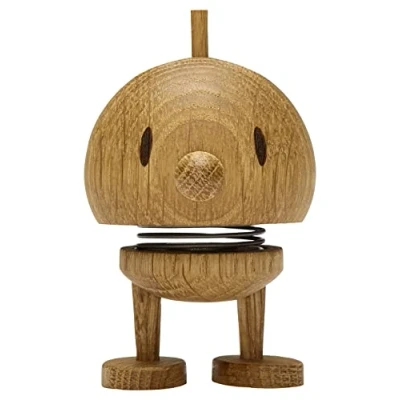 Abbildung von Hoptimist Bumble, Holzdeko, Wackelfigur aus Holz, Deko Skandinavisch, Wohnzimmer, Schreibtisch Deko, Büro Gadgets, Tolle Kleine Geschenke, 4,5 x 5,8 7,6 cm, Small, Oak
